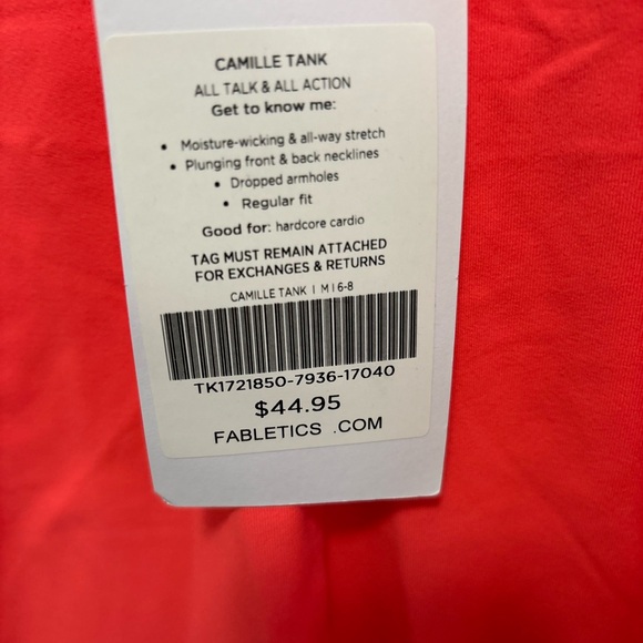 Fabletics Camille Tank in Vibrant Coral - Picture 3 of 3